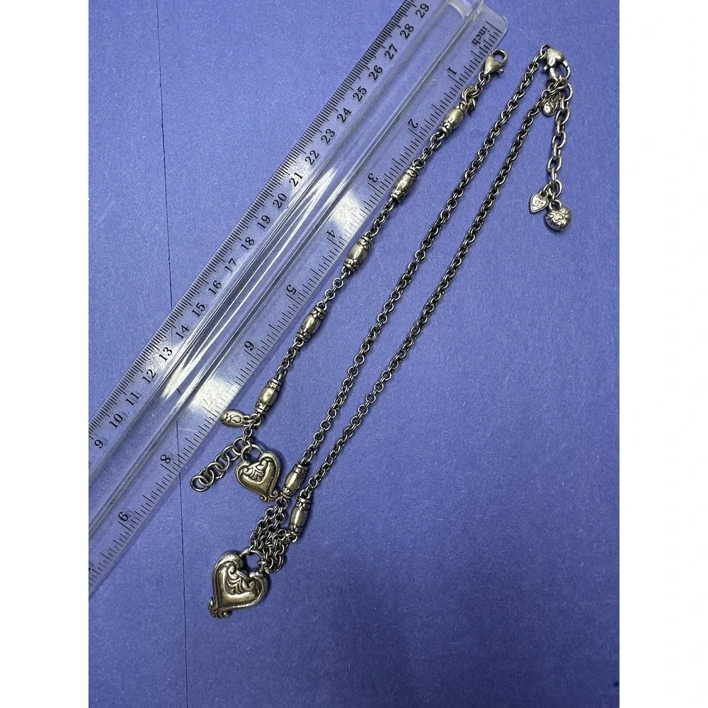 Brighton Necklace Bracelet Set‎ Heart Creative Memories Silver Barrel Links